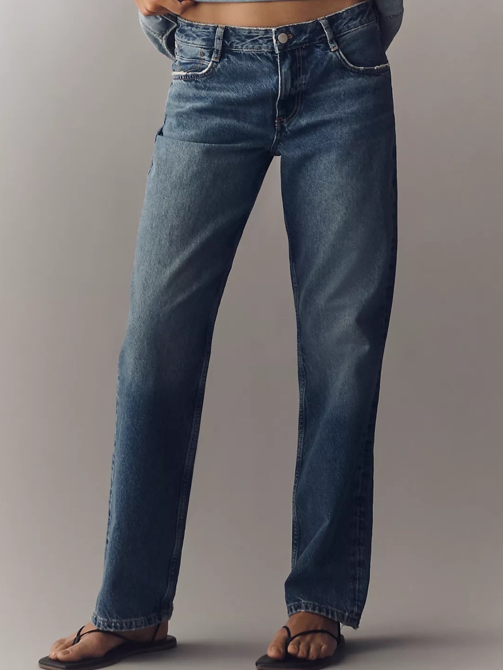 Pilcro Mid-Rise Straight Leg Jeans